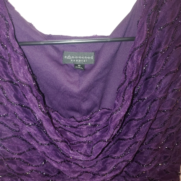 Connected Apparel Purple Sequin Dress - Picture 3 of 4